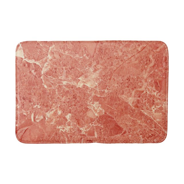 Coral Red Marble Texture Badematte (Vorderseite)