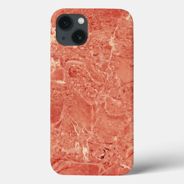 Coral Red Marble Texture Case-Mate iPhone Hülle (Rückseite)