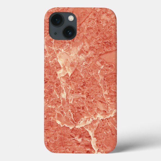 Coral Red Marble Texture Case-Mate iPhone Hülle (Rückseite)