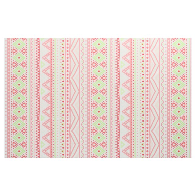Coral Red Pink Lime Green Aztec Zigzag Muster Stoff (Fat Quarter (45,7 x 55,9 cm))