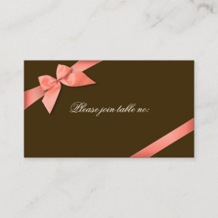 Coral Red Ribbon Guest Table Platzkarte