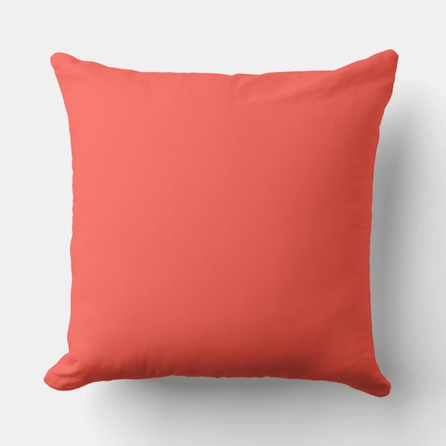 Coral Red Solid Kissen (Vorderseite)