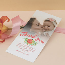 Coral Red Spring Bouquet Taufe Danke Foto
