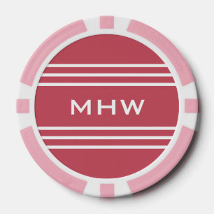 Coral Red Stripes kundenspezifische Poker-Chips Pokerchips