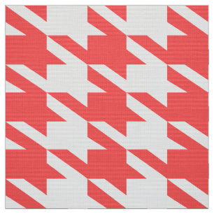 Coral Red & White Hahnentrittmuster Nahtloses Must Stoff