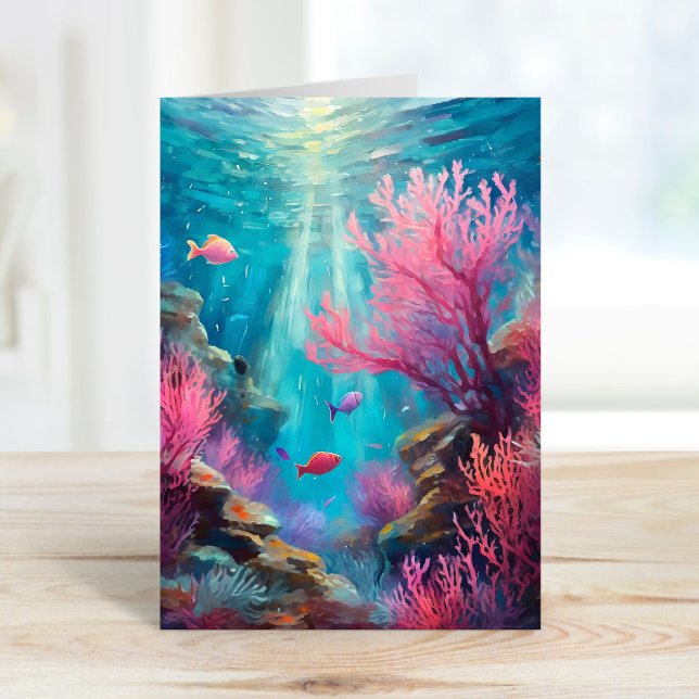 Coral Reef Abstrakt Ocean Moderne Kunst Karte (Von Creator hochgeladen)