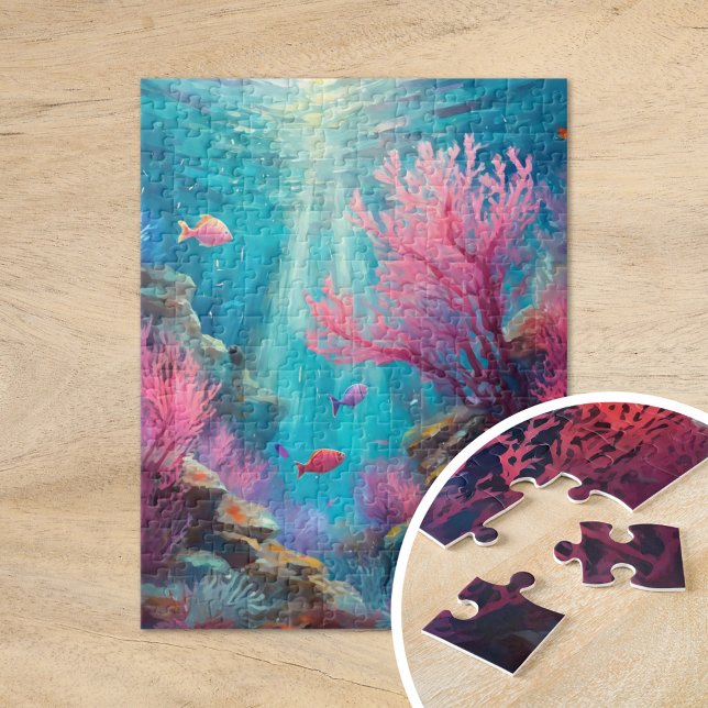 Coral Reef Abstrakt Ocean Moderne Kunst Puzzle (Von Creator hochgeladen)