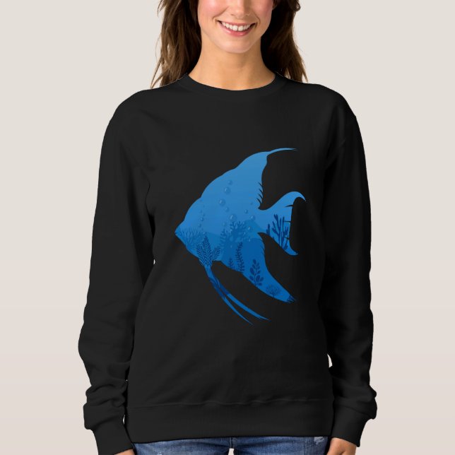 Coral Reef Aquarium Angelfish Sweatshirt (Vorderseite)