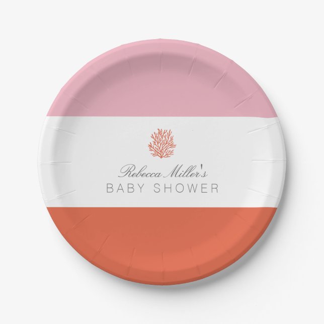 Coral Reef Baby Dusche Pappteller (Vorderseite)
