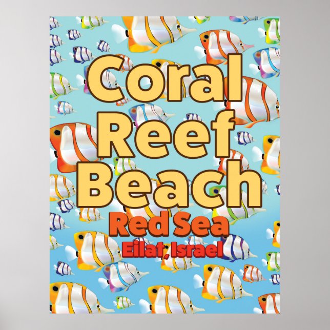 Coral Reef Beach Eilat, Israel Poster (Vorne)