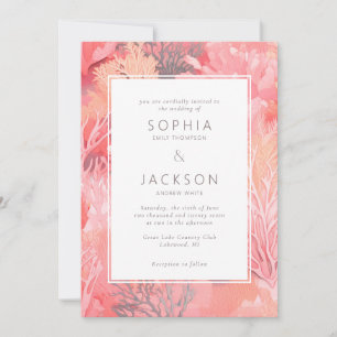 Coral Reef Blush Vibranding Wedding Einladung