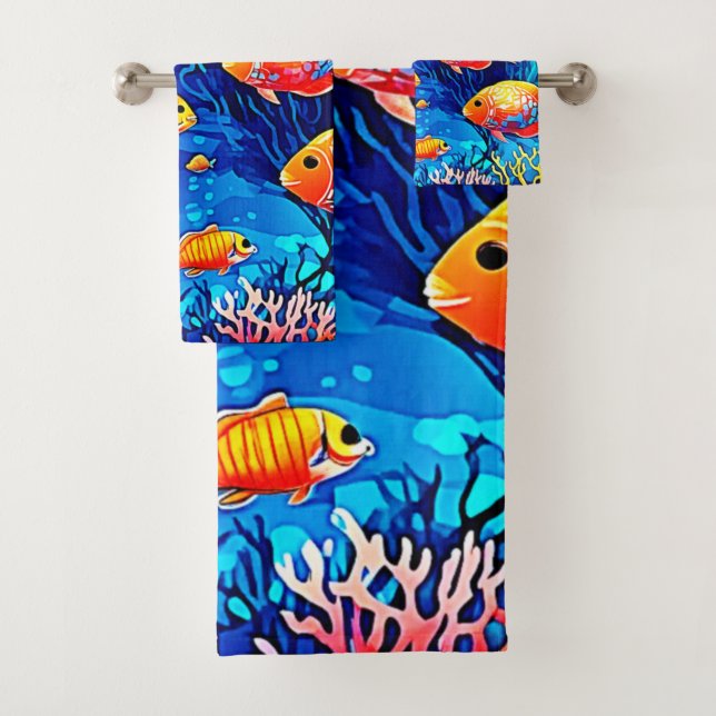 Coral Reef Fish Art Badhandtuch Set (Insitu)