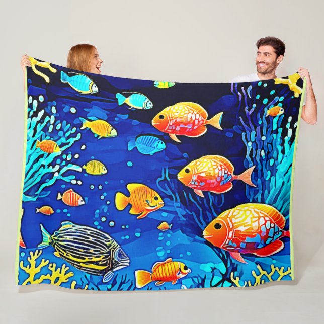 Coral Reef Fish Art Fleecedecke (Beispiel)