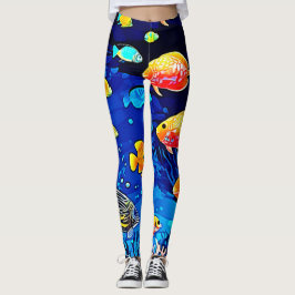 Coral Reef Fish Art Leggings