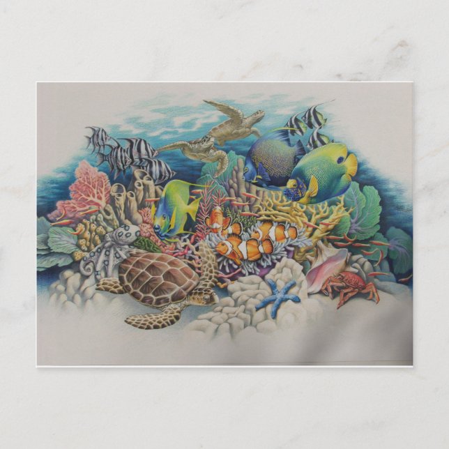 Coral Reef Fish in Symphony Postkarte (Vorderseite)