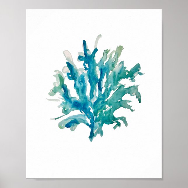 Coral Reef Gemälde Türkis Beach Decke Kunst Poster (Vorne)