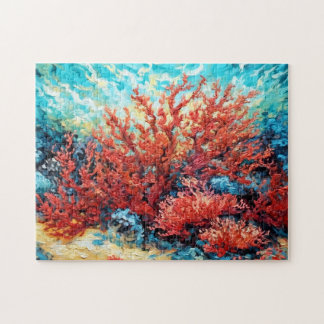 Coral Reef in Swirling Underwater Oil Painting Puzzle