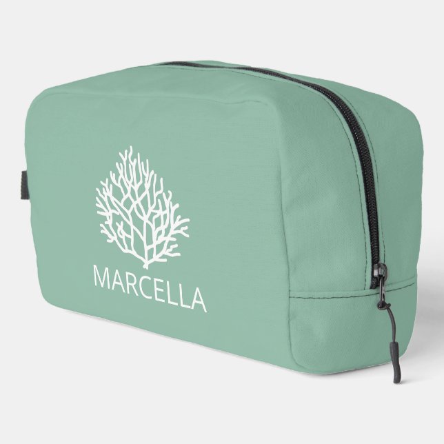 Coral Reef Individuelle Name Summer Beach Waschbeutel (Rechte Ecke)