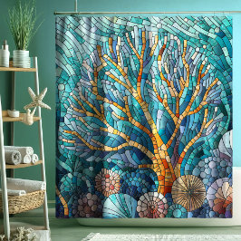 Coral Reef Mosaik Art Duschvorhang