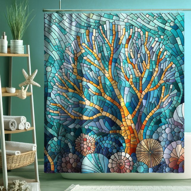 Coral Reef Mosaik Art Duschvorhang (Von Creator hochgeladen)