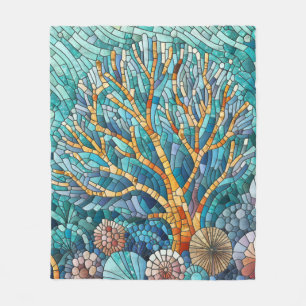 Coral Reef Mosaik Art Fleecedecke