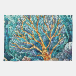 Coral Reef Mosaik Art Geschirrtuch