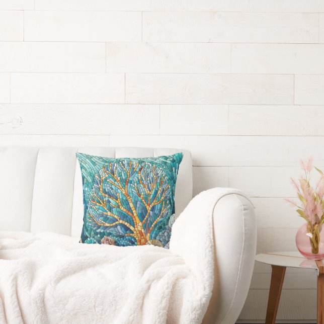 Coral Reef Mosaik Art Kissen (Liege)