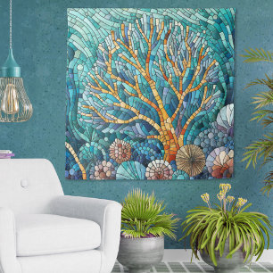 Coral Reef Mosaik Art Wandteppich