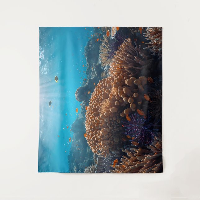 Coral Reef Ocean Tapestry Wandteppich (Vorderseite)