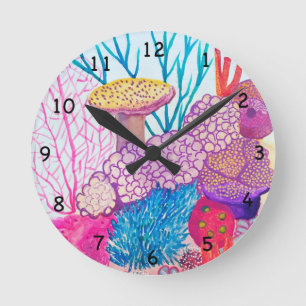 Coral reef runde wanduhr