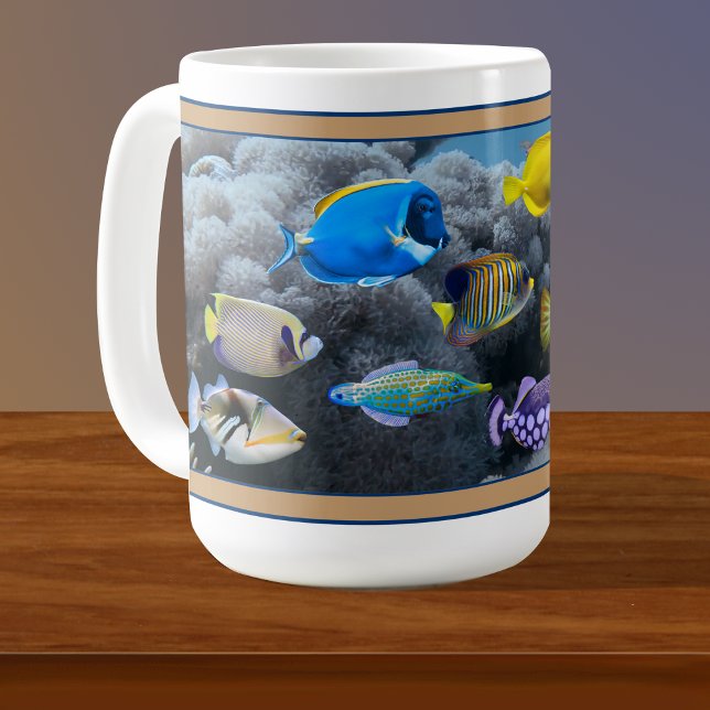 Coral Reef Tropical Fish Assembly Coffee Tasse (Von Creator hochgeladen)