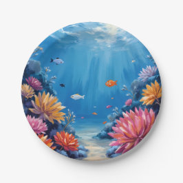 Coral Reef Under the Sea Ocean Painting Pappteller