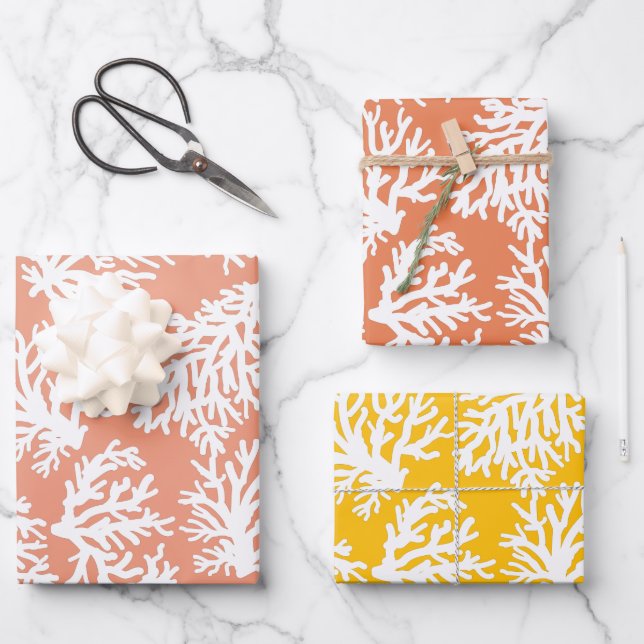 Coral Reefs Beach Summer Wedding Geschenkpapier Set (Vorderseite)
