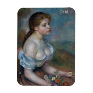 CORAL~ RENOIR ~ Young Girl with Daisis ~ Magnet