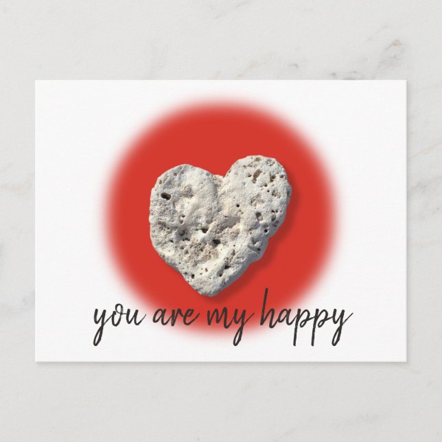 Coral Rock Heart Sie sind mein glückliches Skript  Postkarte (Vorderseite)