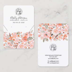 Coral rosa Blumen Logo Schmuck Ohrring Halskette Visitenkarte