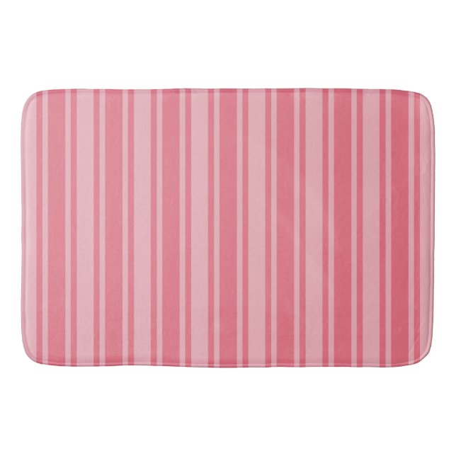 Coral rosa Candy Streifen Badematte (Vorderseite)