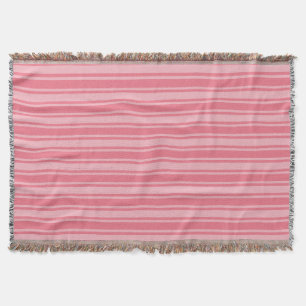 Coral rosa Candy Streifen Decke