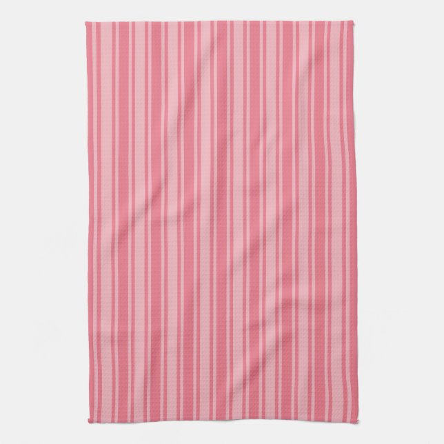 Coral rosa Candy Streifen Geschirrtuch (Vertikal)