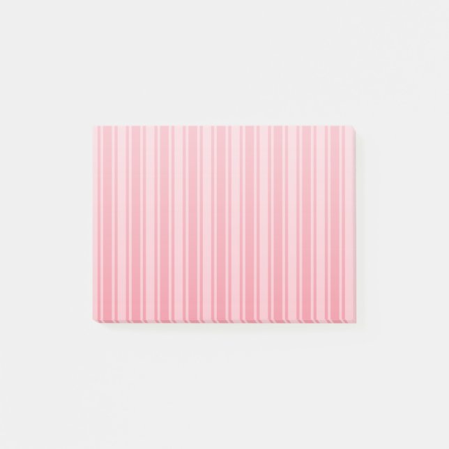 Coral rosa Candy Streifen Post-it Klebezettel (Vorderseite)