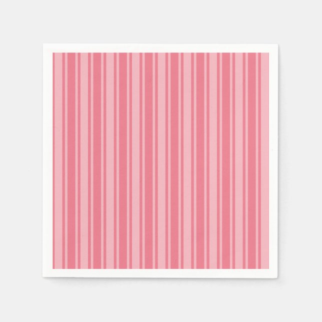 Coral rosa Candy Streifen Serviette (Vorderseite)