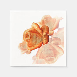 Coral Rose Blossom mit Notenmusik Serviette