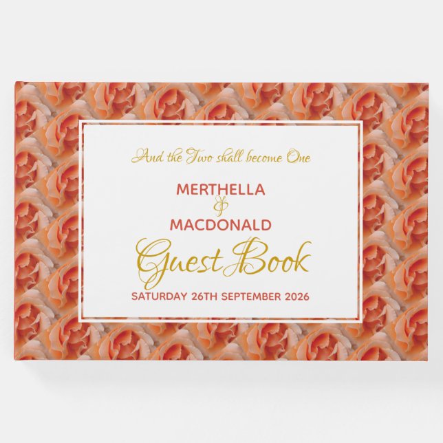 CORAL ROSE Christlich Scripture Patriotic Wedding Gästebuch (Vorderseite)