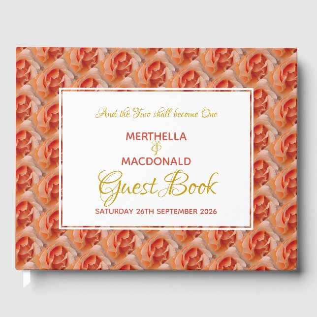 CORAL ROSE Christlich Scripture Patriotic Wedding Gästebuch (Vorderseite)