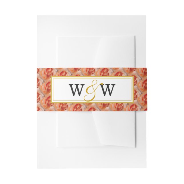 CORAL ROSE Elegante Blumengeflechte Christlich Einladungsbanderole (Vorderseite Beispiel)