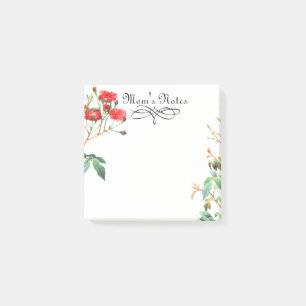 Coral Rose Floral Garten Vintage Wasserfarbe 3x3 Post-it Klebezettel