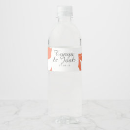 Coral Rose Silo Muster Wasserflaschenetikett