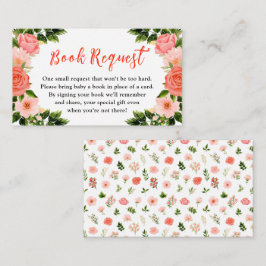 Coral Rote Rosen Floral Baby Shower Buchanfrage Begleitkarte