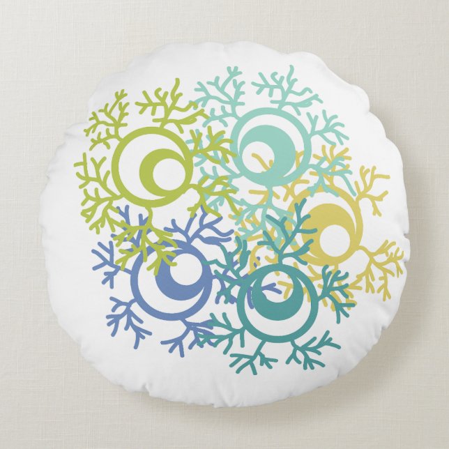 Coral Rundes Kissen (Vorderseite)