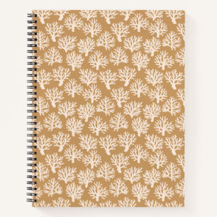 Coral Scribbles Brown Notizbuch
